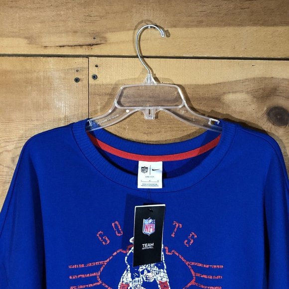NWT Nike NFL New England Patriots Dri-Fit Crewneck Sweater Mens Size Large Blue - Picture 2 of 13